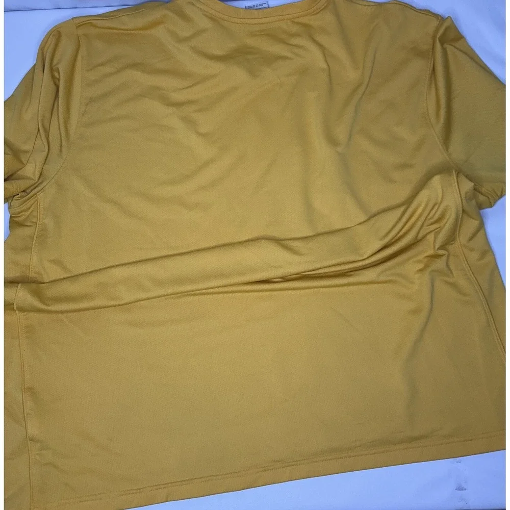 Vintage Nike Shirt Men Sz 2XL Crewneck Tee Embroidered Mini Swoosh Yellow Y2K